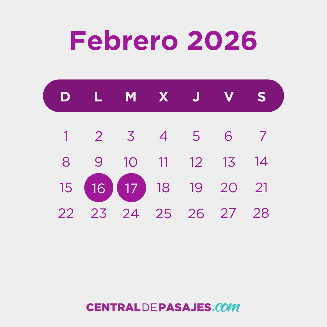 Feriados de Febrero 2026